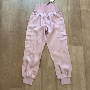 Cinq a Sept Pink Satin Cargo Joggers